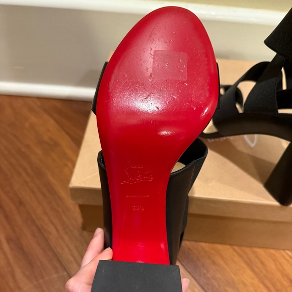 Christian Louboutin Patrouille 85mm Leather Elastic Strappy Heels sz 38.5 - Picture 13 of 16